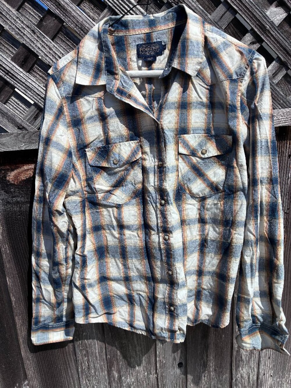 Collared Pendleton shirt with snaps